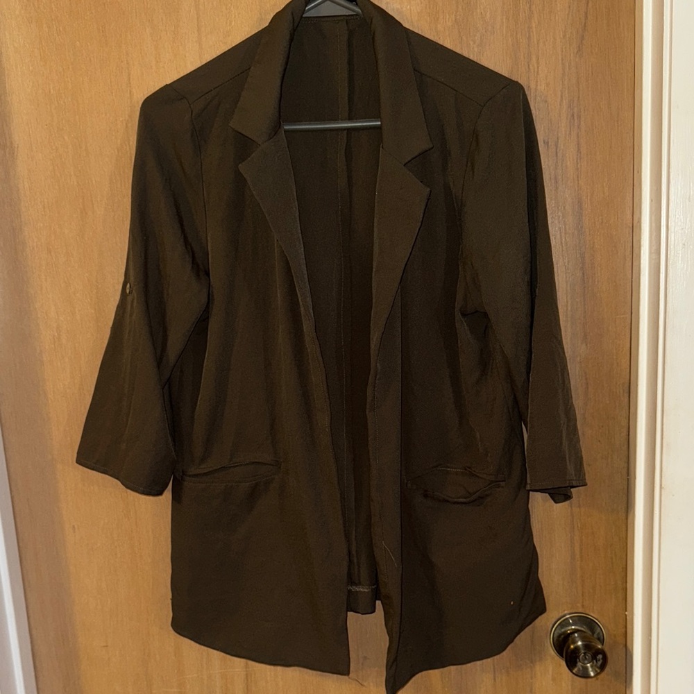 Sweet Rain Lightweight Blazer Cropped Sleeves Small